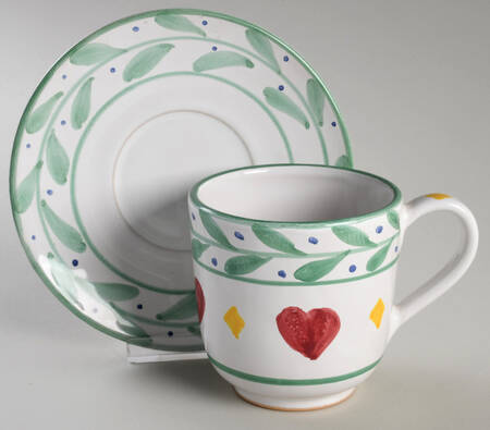 Quilt Americana Flat Cup & Saucer Set