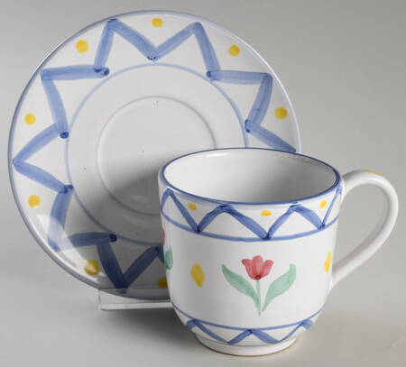 Quilt Americana Flat Cup & Saucer Set