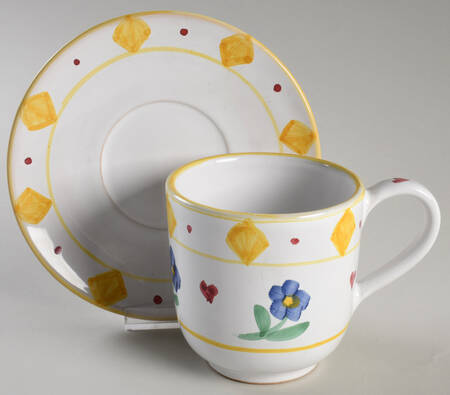 Quilt Americana Flat Cup & Saucer Set