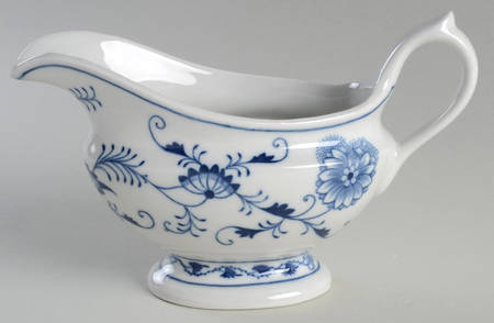 Blue Onion (Oval Backstamp) Gravy Boat