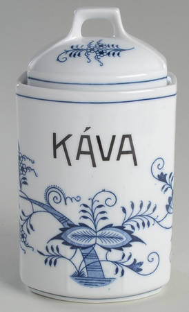 Blue Onion (Oval Backstamp) Coffee Canister & Lid