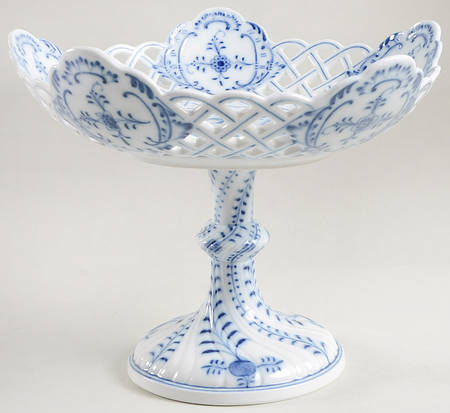 Blue Onion (Oval Backstamp) Round Compote (Height X Width)