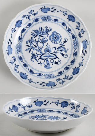 Blue Onion (Oval Backstamp) 9" Round Vegetable Bowl