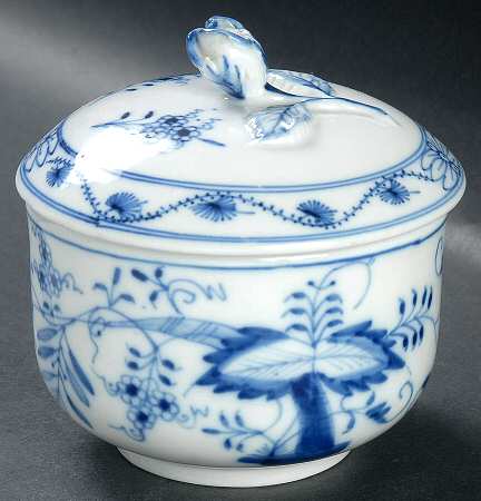 Blue Onion (Oval Backstamp) Sugar Bowl & Lid