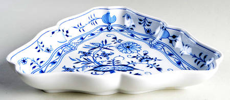 Blue Onion ("Sword" Backstamp) 10" Triangular Vegetable Bowl