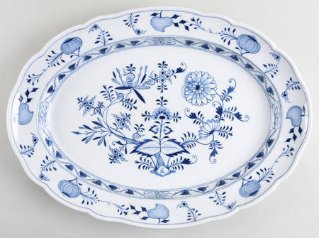 Blue Onion ("Sword" Backstamp) 21" Oval Serving Platter