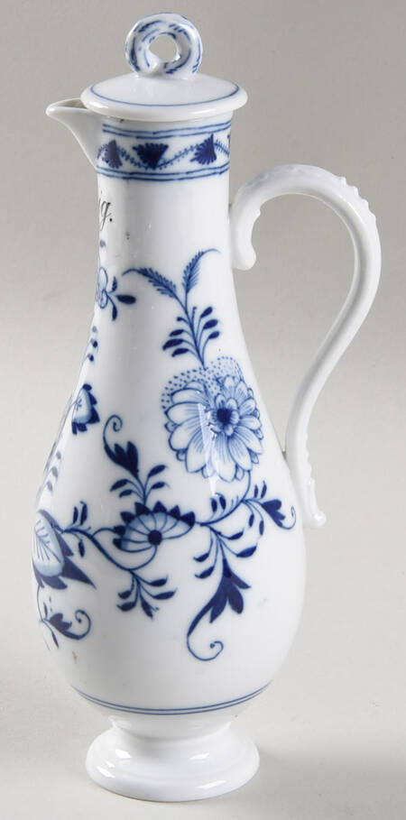 Blue Onion ("Sword" Backstamp) Vinegar Cruet with Stopper