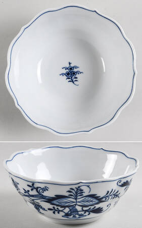 Blue Onion ("Sword" Backstamp) 6" Round Vegetable Bowl