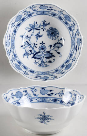Blue Onion ("Sword" Backstamp) 6" Round Vegetable Bowl