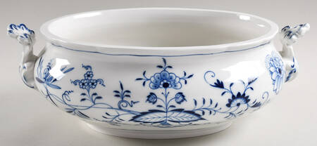 Blue Onion ("Sword" Backstamp) Oval Tureen No Lid