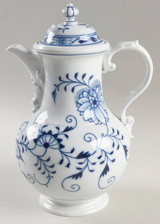 Blue Onion ("Sword" Backstamp) Coffee Pot & Lid