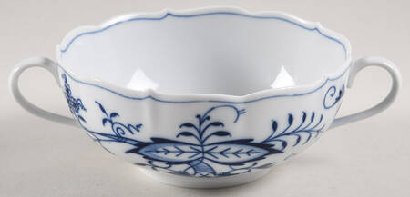 Blue Onion ("Sword" Backstamp) Flat Cream Soup Bowl