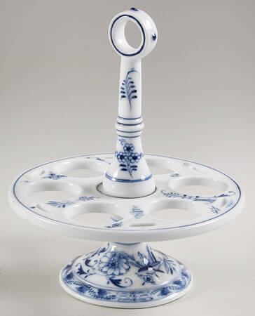 Blue Onion ("Sword" Backstamp) Stand for Egg Cup Set
