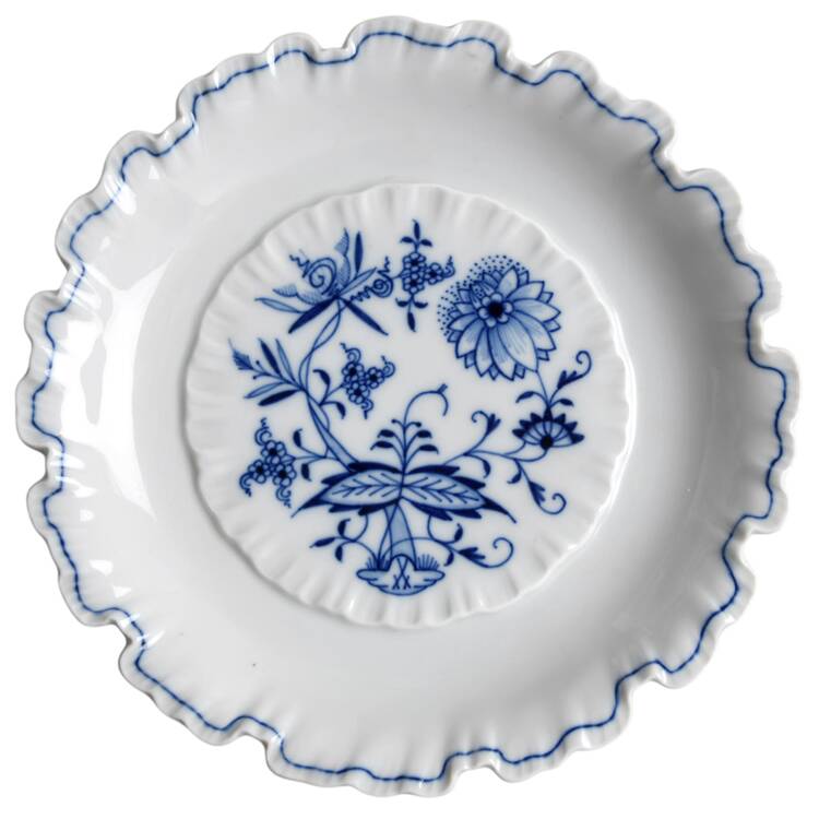 Blue Onion ("Sword" Backstamp) Round Cheese Dish No Lid
