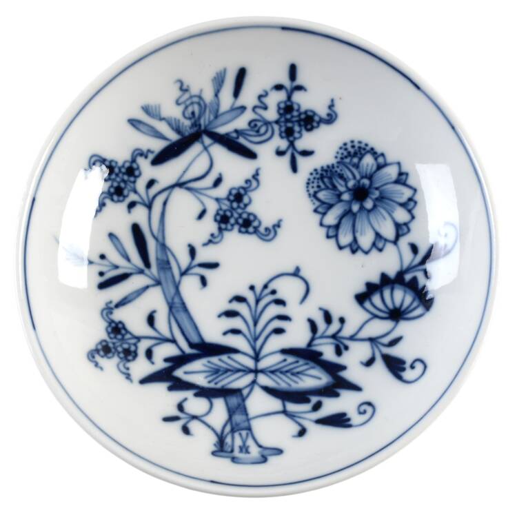 Blue Onion ("Sword" Backstamp) Saucer for Flat Demitasse Cup