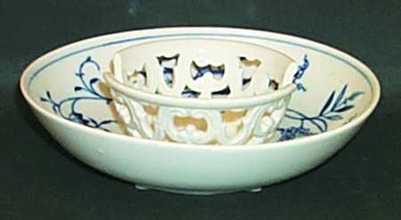 Blue Onion ("Sword" Backstamp) Hurricane Lamp No Globe