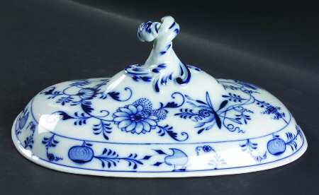 Blue Onion ("Sword" Backstamp) Lid for Rectangular Vegetable