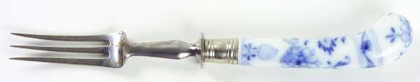 Blue Onion ("Sword" Backstamp) Individual Fruit Fork with Stainless Tines