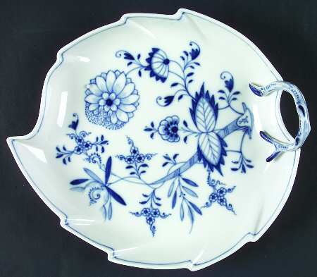 Blue Onion ("Sword" Backstamp) 10" Leaf Dish