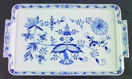 Blue Onion ("Sword" Backstamp) 14" Rectangular Tray