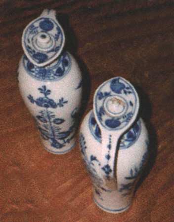 Blue Onion ("Sword" Backstamp) Vinegar Cruet and Stopper