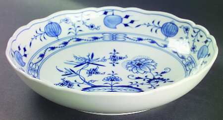 Blue Onion ("Sword" Backstamp) 11" Round Vegetable Bowl