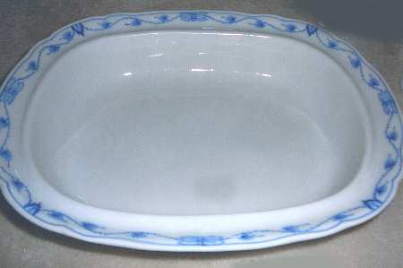 Blue Onion ("Sword" Backstamp) Oval Cheese Dish, No Lid