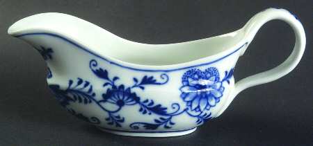 Blue Onion ("Sword" Backstamp) Individual Gravy Boat