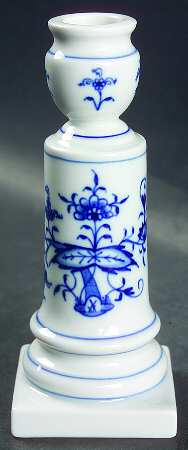 Blue Onion ("Sword" Backstamp) Tall Candlestick