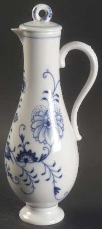 Blue Onion ("Sword" Backstamp) Vinegar Cruet with Stopper