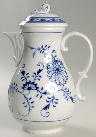 Blue Onion ("Sword" Backstamp) Coffee Pot & Lid
