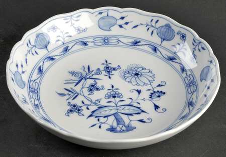 Blue Onion ("Sword" Backstamp) 9" Round Vegetable Bowl