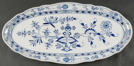 Blue Onion ("Sword" Backstamp) 21" Fish Platter