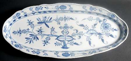 Blue Onion ("Sword" Backstamp) 23" Fish Platter