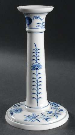 Blue Onion ("Sword" Backstamp) 7" Candlestick