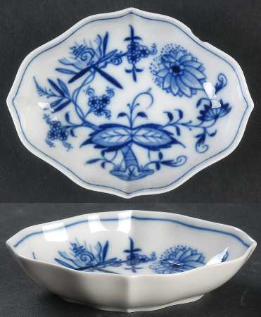 Blue Onion ("Sword" Backstamp) Silver Tray