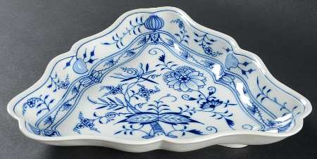 Blue Onion ("Sword" Backstamp) Triangular Salad Plate