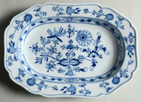 Blue Onion ("Sword" Backstamp) 13" Rectangular Serving Platter