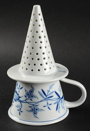 Blue Onion ("Sword" Backstamp) Ceramic Funnel