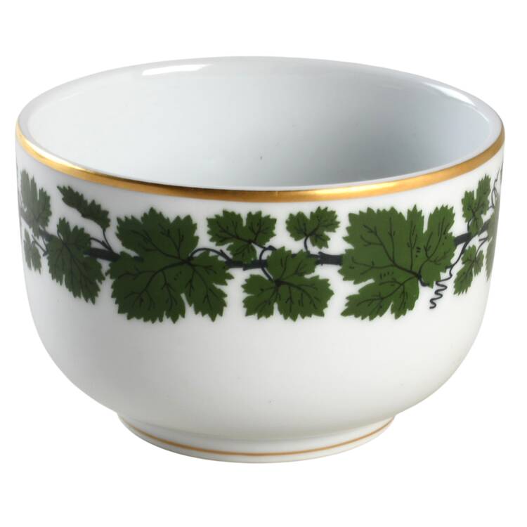 Full Green Vine (Scalloped, Gold Trim) Sugar Bowl No Lid