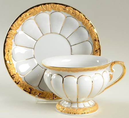 Gold Leaf (Germany) Footed Cup & Saucer Set