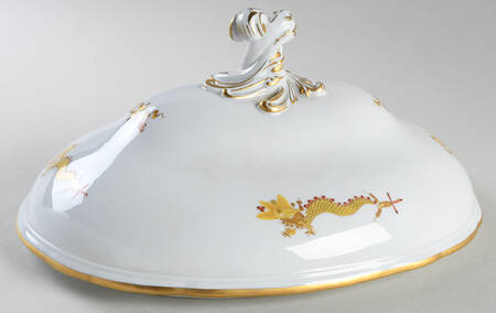 Dragon Yellow (Red Dot Accent) Lid for Oval Tureen