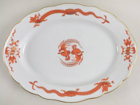 Dragon Red 13" Oval Serving Platter
