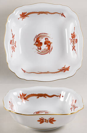 Dragon Red 7" Square Bowl