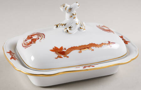 Dragon Red Rectangular Covered Butter