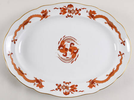 Dragon Red 16" Oval Serving Platter