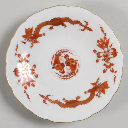 Dragon Red Saucer for Flat Demitasse Cup