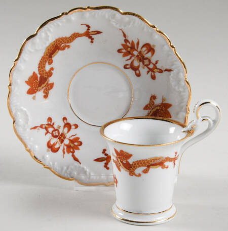 Dragon Red Espresso Cup and Saucer Set