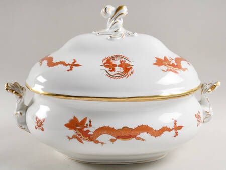 Dragon Red Oval Tureen & Lid