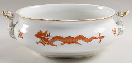 Dragon Red Oval Tureen No Lid